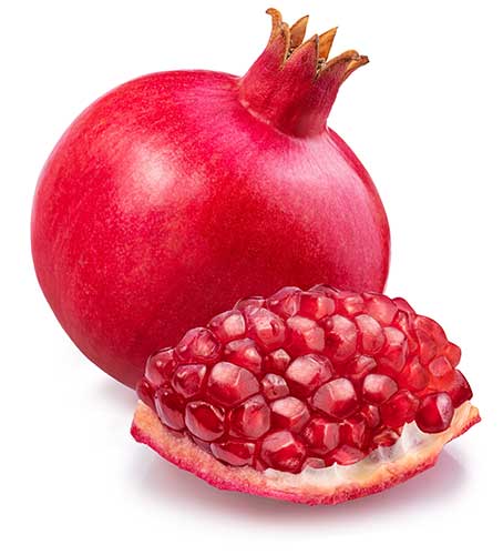 A whole Pomegranate and a sliced Pomegranate
